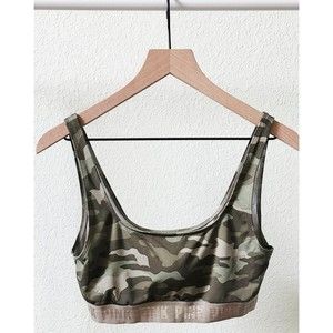 PINK ULTIMATE: camo unlined sports bra